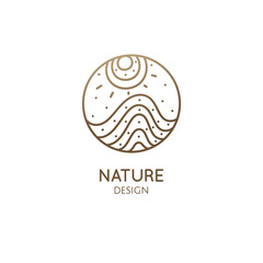 Linear logo sea waves