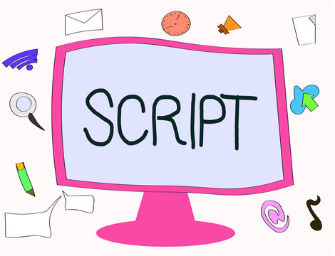 Writing note showing Script. Business photo showcasing handwriting as distinct from print written characters of play.