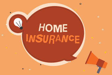 Conceptual hand writing showing Home Insurance. Business photo showcasing Covers looses and damages and on accidents in the house.