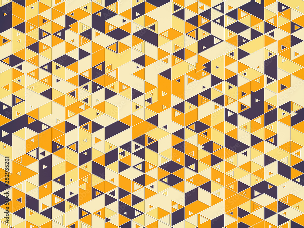 Poster Modern background with cool triangular shapes pattern. 3d rendering