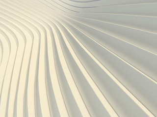 Abstract white waves and lines pattern. Futuristic background. 3d rendering