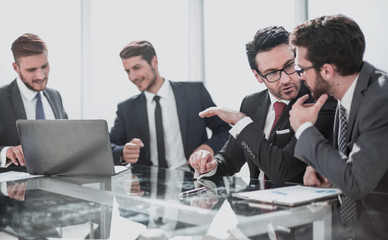 business people discussing the terms of the new contrac