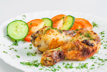 grilled chicken thighs with vegetables