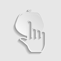 Coin Purse sign. Paper style icon. Illustration.