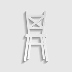 Chair sign. Paper style icon. Illustration.