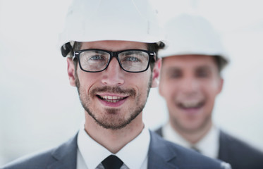 young businesspeople at construction site