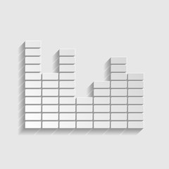 Equalizer. Music. Sound sign. Paper style icon. Illustration.