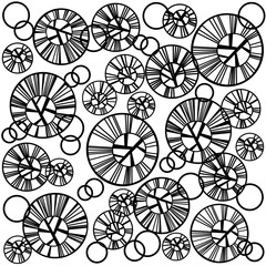 Fototapeta na wymiar Seamless pattern from black circles on a white background