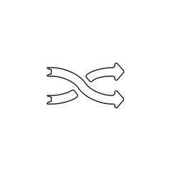 Shuffle icon. Media player arrow symbol