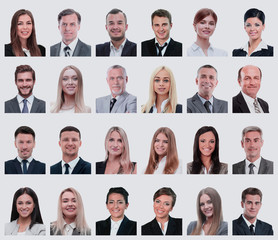Fototapeta premium collage of portraits of business people isolated on white