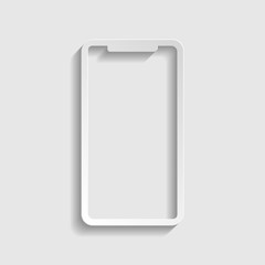 Smartphone sign. Paper style icon. Illustration.