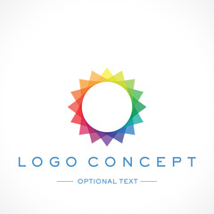 Radial Multicolored Pattern Logo and Text for Designs