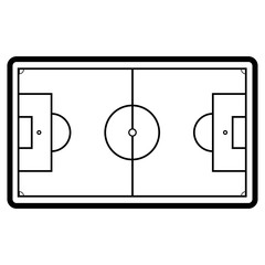 Vector Cartoon Soccer Field Icon Isolated