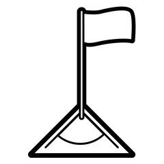 Vector Cartoon Corner Flag Isolated On White Background