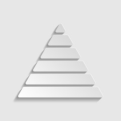 Maslow pyramid sign. Paper style icon. Illustration.