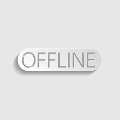 Offline sign. Paper style icon. Illustration.