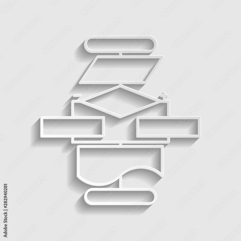 Aufkleber algorithm sign. paper style icon. illustration.
