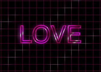 neon sign love text style glowing 