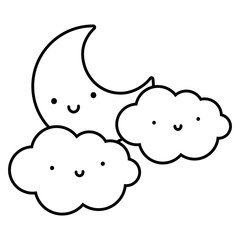 Cute moon cartoon vector design vector illustration