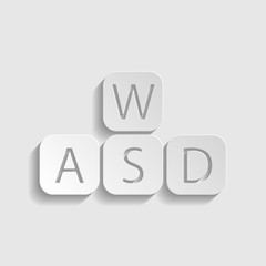 ABC cubes icons set. Paper style icon. Illustration.