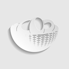 Egg Tray sign. Paper style icon. Illustration.