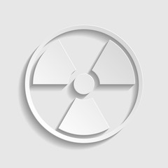 Radiation sign. Paper style icon. Illustration.