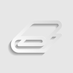 Bathroom towel sign. Paper style icon. Illustration.