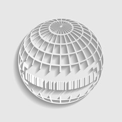 Global economy sign. Paper style icon. Illustration.