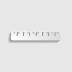 Ruler sign. Paper style icon. Illustration.