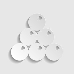 The billiard sign. Paper style icon. Illustration.