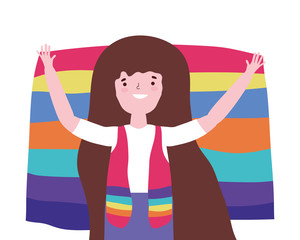 Woman supporting lgtbi march design vector illustration