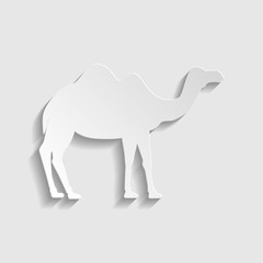 Camel silhouette sign. Paper style icon. Illustration.