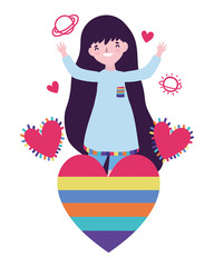 Woman supporting lgtbi march design vector illustration