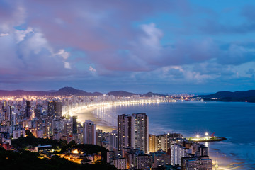 Santos skyline at night