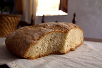 Sliced bread on a table