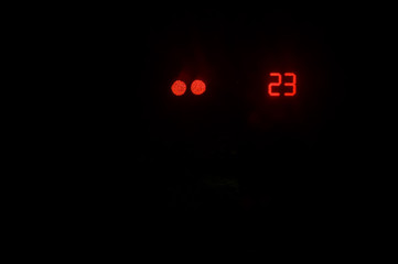 traffic light in red with countdown time - number 23