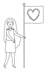 Woman supporting lgtbi march design vector illustration
