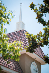 church in with blue sky