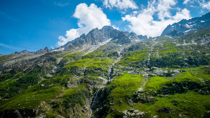 Naklejka na ściany i meble Amazing mountains and glaciers in Switzerland - beautiful Swiss Alps