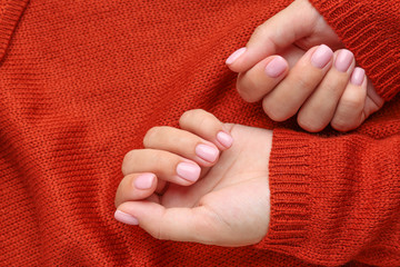 Woman with beautiful manicure, closeup