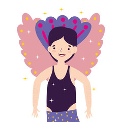 Man supporting lgtbi march design vector illustration
