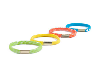 Colorful hair bands isolated on white background