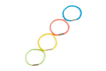 Colorful hair bands isolated on white background