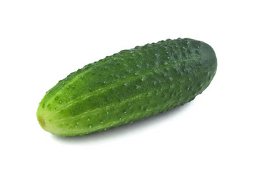 Close up of raw cucumber isolated on the white background - 282948088