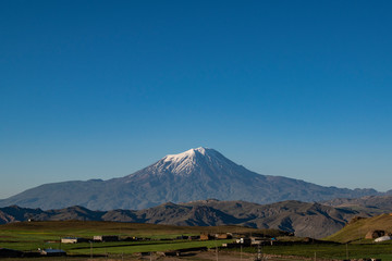 Breathtaking view of Mount Ararat, Agri Dagi, the highest mountain in the extreme east of Turkey...