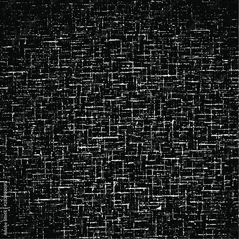 Poster Vector fabric texture. Distressed texture of weaving fabric. Grunge background. Abstract halftone vector illustration. Overlay to create interesting effect and depth. Black isolated on white. EPS10.