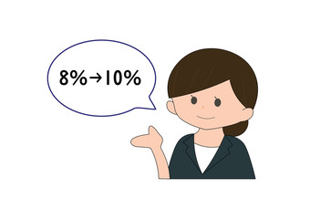 増税について説明する女性