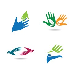 Hand care logo template vector icon