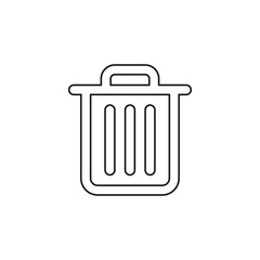 trashcan icon, vector trash bin - basket