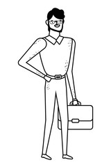 Businessman with suitcase vector design